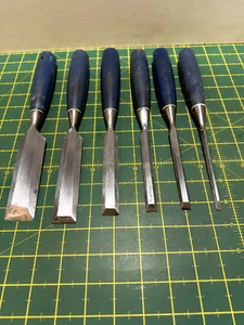 Nice Graduated Set of 6 no. Stanley 5002 Bevel Edge Wood Chisels - Picture 1 of 9