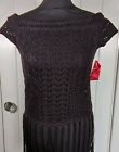 Very Black Knitted off the shoulder  boat neck Top Size 10