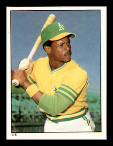 1981 Topps Stickers Rickey Henderson HOF 2nd Year #115 Near Mint NM