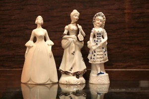 Seltene europäische Porzellan Figuren Vintage Mädchen Dekor Handwerk Stil schick - Bild 1 von 18
