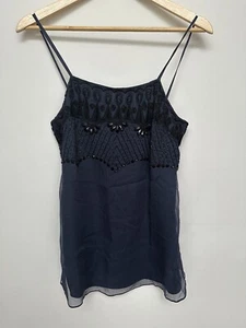 French Connection Beaded Chiffon Cami Top. Size 10. - Picture 1 of 3