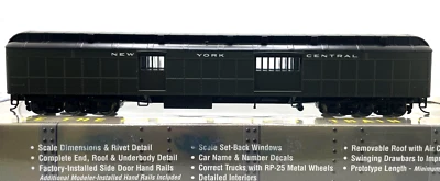HO WALTHERS 932-10507 ACF 70' HEAVYWEIGHT BAGGAGE CAR NEW YORK CENTRAL NYC - Image 1 of 2