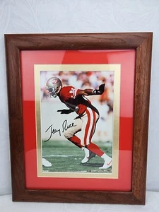 JERRY RICE HOF HANDSIGNIERTES 10×8 FOTO 49ers GERAHMT COA - Bild 1 von 4