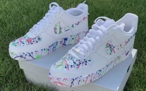 Custom Air Force 1s - Triple Color Splatter - NEW Custom Air Force One Sneakers - Picture 1 of 5