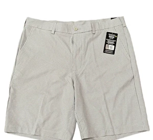 PGA Golf Shorts UPF Wicking Plaid Gray White Men's 36 - Picture 1 of 3