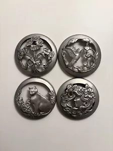 Set 4 vasi vintage 1988 gabbiano Potpourri Canada coperchio peltro gatto fiori uccellini - Foto 1 di 18