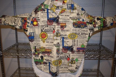 Train Railroad 复古 70 年代 1/2 袖自制衬衫夹克纽扣 — 第 1/4 张图片