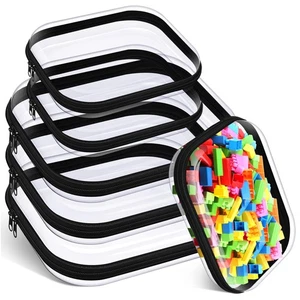 6 Stück Hart Klar Reißverschluss Etui Transparent Reißverschluss Hart Etui für Snacks Make-up... - Bild 1 von 6