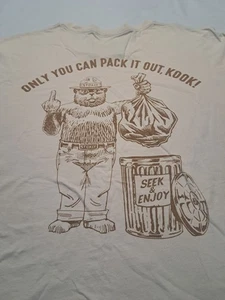 Smokey Bear T Shirt Pack It Out Kook Seek & Enjoy XL Don't Litter Has Flaw - Picture 1 of 9