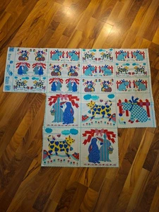 Vintage DIY Stoff Panel Schnitt Nähen Kissen Weste Tiere Kuh Schweine Katzen - Bild 1 von 8
