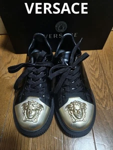 VERSACE Zapatillas Italianas Cuero Medusa Negras Hombre 41 - Imagen 1 de 24