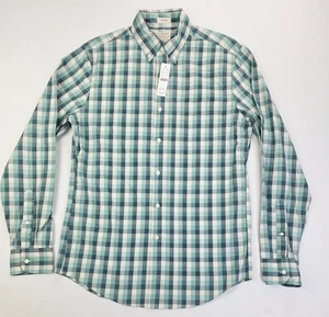 J. Crew klassisches Stretch-Hemd Größe Small weiß grün grau kariert Button-Down neu mit Etikett - Bild 1 von 10