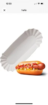 360 Pack Of  White Hot Dog Trays Heavy Paper  Disposable Trays for Serving Food - Image 1 of 2