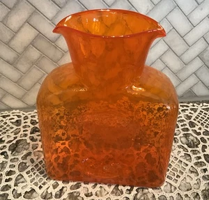 Blenko Mandarine Doppel Auslauf Wasserkrug 8 Zoll - Bild 1 von 8