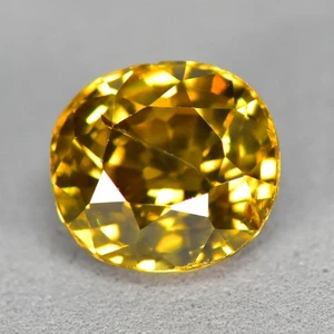 1.76Ct Oval Shape Fantastic Sparkles Unheated Yellow Zircon Gemstone - Picture 1 of 1