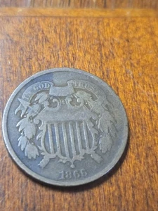 1866 Two Cent Piece 2c US Type Coin 2 Cent Nice Coin - Picture 1 of 3