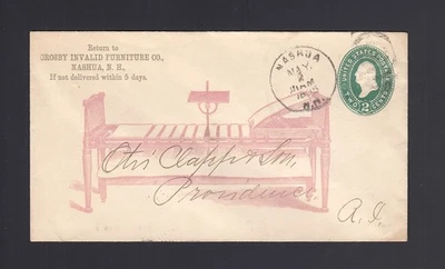 NUEVO HAMPSHIRE: Nashua, NH 1895 ANUNCIO MÉDICO - Crosby cama inválida Foto 1 de 2