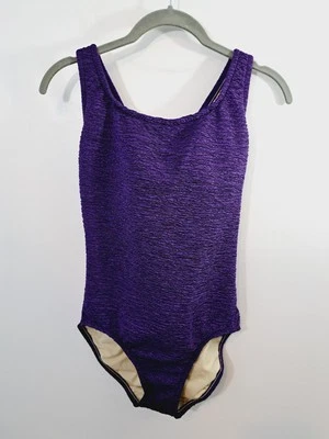Maiô feminino vintage sem marca roxo enrugado peça única no tamanho 12 - Imagem 1 de 4