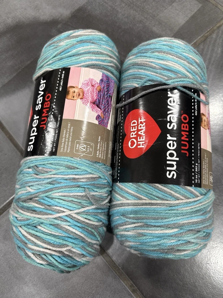 Red Heart Super Saver Jumbo Yarn Icelandic – 2 Skeins (1 Opened) - Image 1 of 4