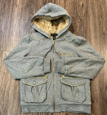 Marc Jacobs Chaqueta Con Capucha Cremallera Con Forro Polar Color Gris Talla S Foto 1 de 4