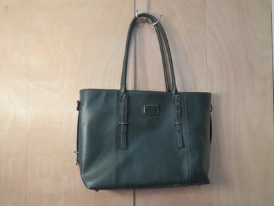 Mosiso Leather Waterproof Large Capacity Laptop Bag - Midnight Green - Image 1 of 4