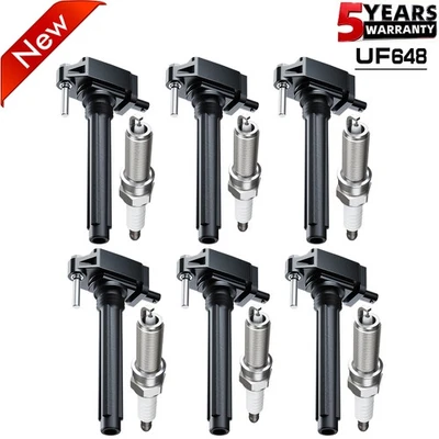 6X Bobina de encendido y bujía de iridio para Chrysler Town & Country 2011-2016 3,6 L Foto 1 de 4