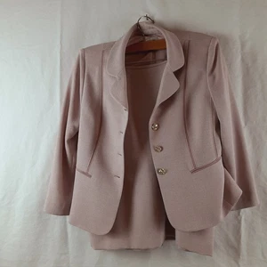 Kasper Petite Womens Size 10P Skirt and Button Down Blazer 2 Piece Set Purple - Picture 1 of 24