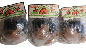 Vintage Darice Brown Doll Faces -  2 w/Hands Craft Doll Making Hong Kong Lot 3pc - Picture 1 of 13