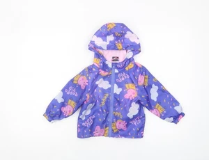 Peppa Pig Girls Purple Rain Coat, 3-4 Years, Cartoon Print - Picture 1 of 12