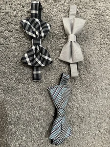 Boys Bow ties Black, Grey And White - Picture 1 of 2