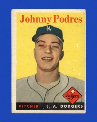 1958 Topps Set-Break #120 Johnny Podres en muy buen estado-en muy buen estado (arrugue) *GMCARDS* Foto 1 de 2