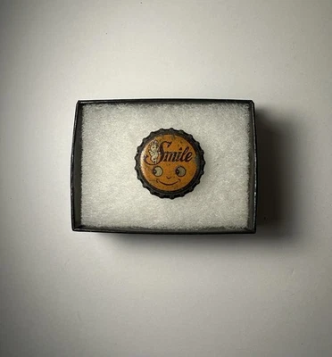 Antique Smile Orange Soda Bottle Cap St. Louis Unused Cork Lined Crown #2 - Image 1 of 4