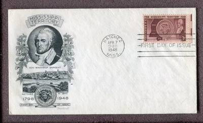 Scott No.  955 - First Day of Issue - Mississippi Territory (Natchez) - Image 1 of 2