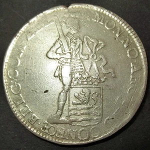 1758 US. DUTCH COLONIAL SILVER LEG DOLLAR! Silver Ducat Zeeland mint - Picture 1 of 6