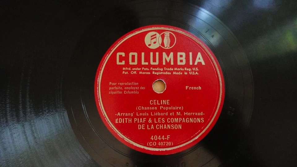 Edith Piaf  "Dans Les Prisons De Mantes/Celine" COLUMBIA 4044-F - 78 - Imagem 1 de 1