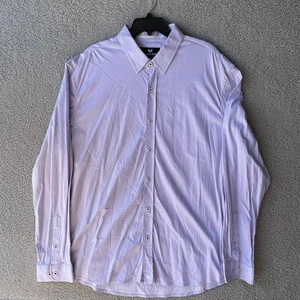 Buttercloth Herren 2XL Lila Geometrisch Regular Fit Knopfleiste Hemd Langarm - Bild 1 von 6