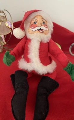Muñeca de Navidad Annalee Mobilitee - 7" Santa Claus 1963 de colección hecha en EE. UU. Foto 1 de 3