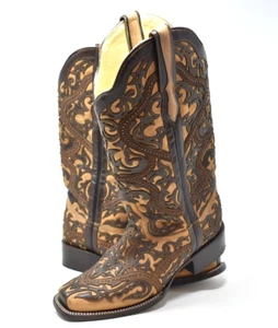 Corral Women's Full Overlay Cowboy Western Boots Brown G1330 Size 9.5 M - Picture 1 of 12