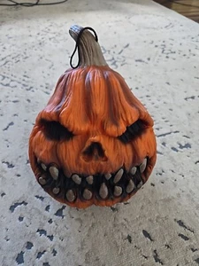 Seasons Pumpkin Face Scary Jack O' Lantern Decor 8x8 - Picture 1 of 4