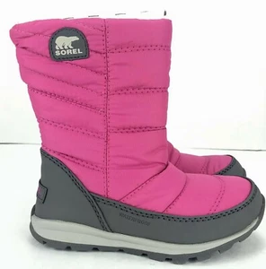 Sorel Whitney Mid Winter Boots 200g Waterproof Pull On Pink Gray Girls Choose Sz - Picture 1 of 8