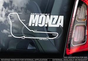 Monza - F1 Car Window Sticker - Autodromo Nazionale Track Sign Formula 1 Map - Picture 1 of 1