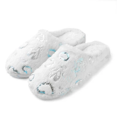 Women's Indoor Household Plush Shoes Warm Soft Anti-Slip Flat Slippers Size 6-10 - Image 1 of 4