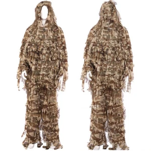 3D Desert Hunting Suit Camo Ghillie Suit Camouflage Hunting Clothing Set Outdoor - Picture 1 of 14