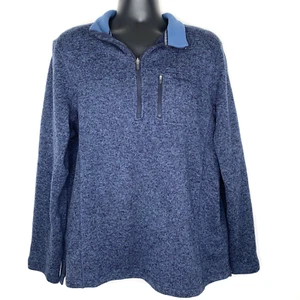 Woolrich Sweatshirt Herren Gr. XL meliert blau 1/4 Zip Pullover Langarm - Bild 1 von 13