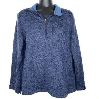 Sudadera Woolrich Para Hombre Talla XL Azul Jaspeado 1/4 Cremallera Pullover Manga Larga Foto 1 de 4