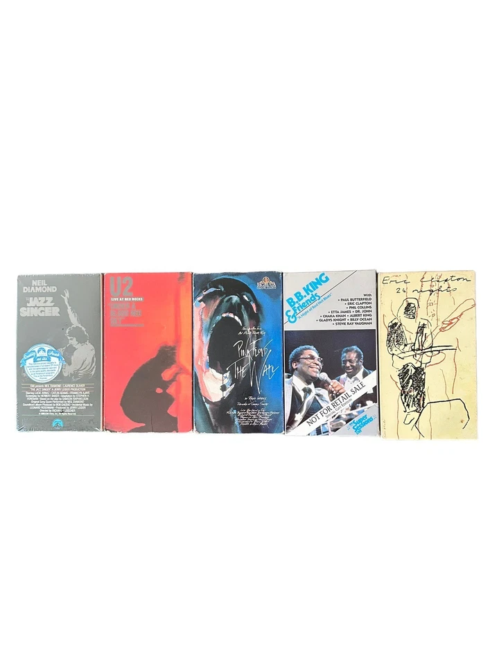 VHS Music Tapes Lot Of 5 Pink Floyd U2 Neil Diamond Eric Clapton Foto 1 de 4