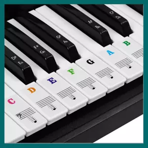 Piano Stickers Keyboard Music Note Chart Removable Decal 49, 54 ,61 88 Keys UK - Picture 1 of 8