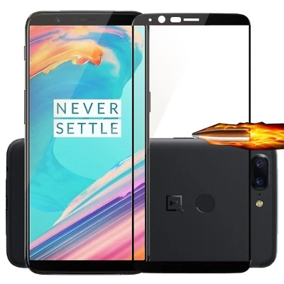 Black Tempered Glass Screen Protector Premium Protection for OnePlus One Plus 5T - Image 1 of 4