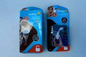 SAFETY 1ST. 2 PACK SIDE BY SIDE CABINET LOCK NEW IN PACKAGE Strap Total 3 knob - Picture 1 of 6