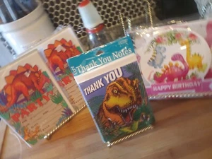 Dinosaur Themed Party Decorations- Invutations; Thank You Cards; Banner - Picture 1 of 8